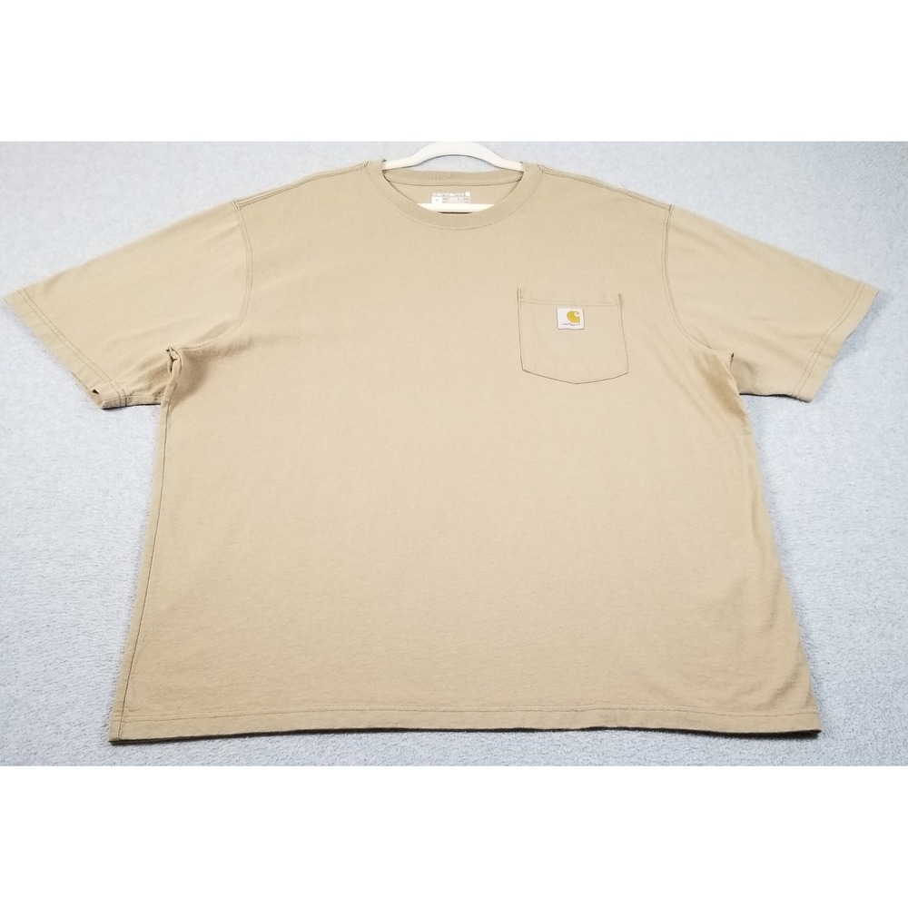 Carhartt T Shirt Mens XL Brown Loose Fit Short Sleeve Cotton Tee K87 Pocket Work